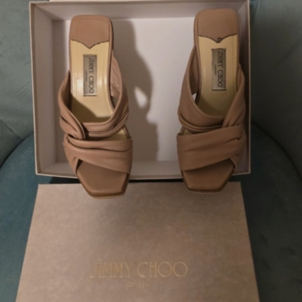 Jimmy Choo Narisa Twist Platform Wedge Sandal, Ballet Pink Sz 39 EU 9 US
